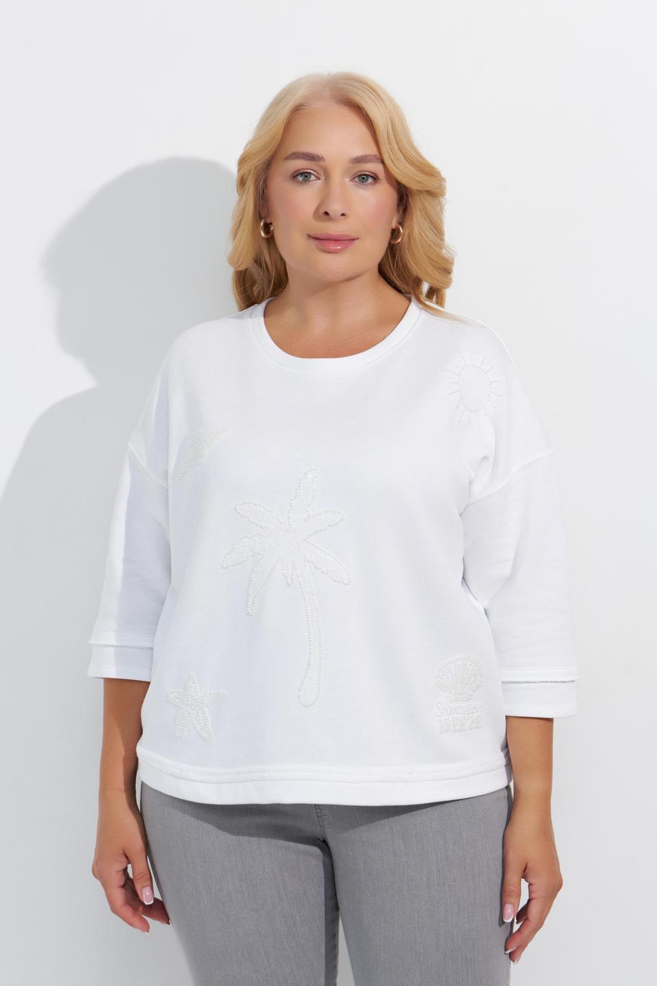 Белая футболка с декором Rabe collection