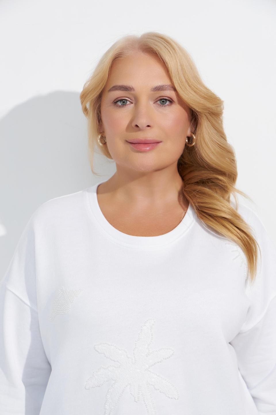 Белая футболка с декором Rabe collection