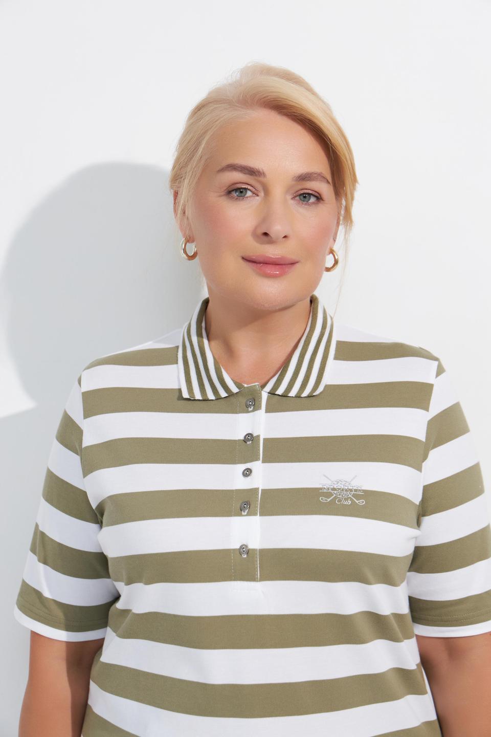 Поло в полоску Rabe collection оливкового цвета