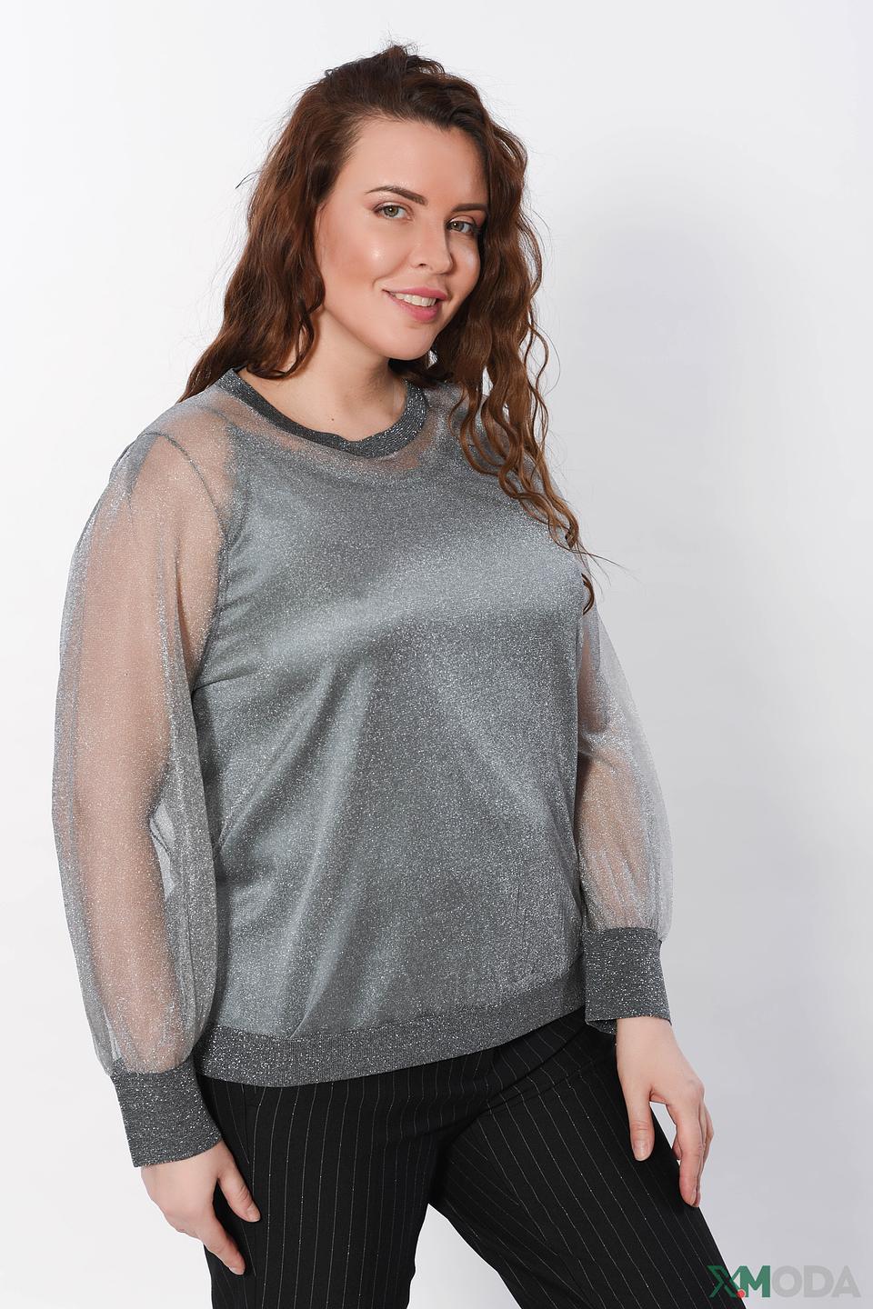 Пуловер Luisa Cerano с пайетками серый