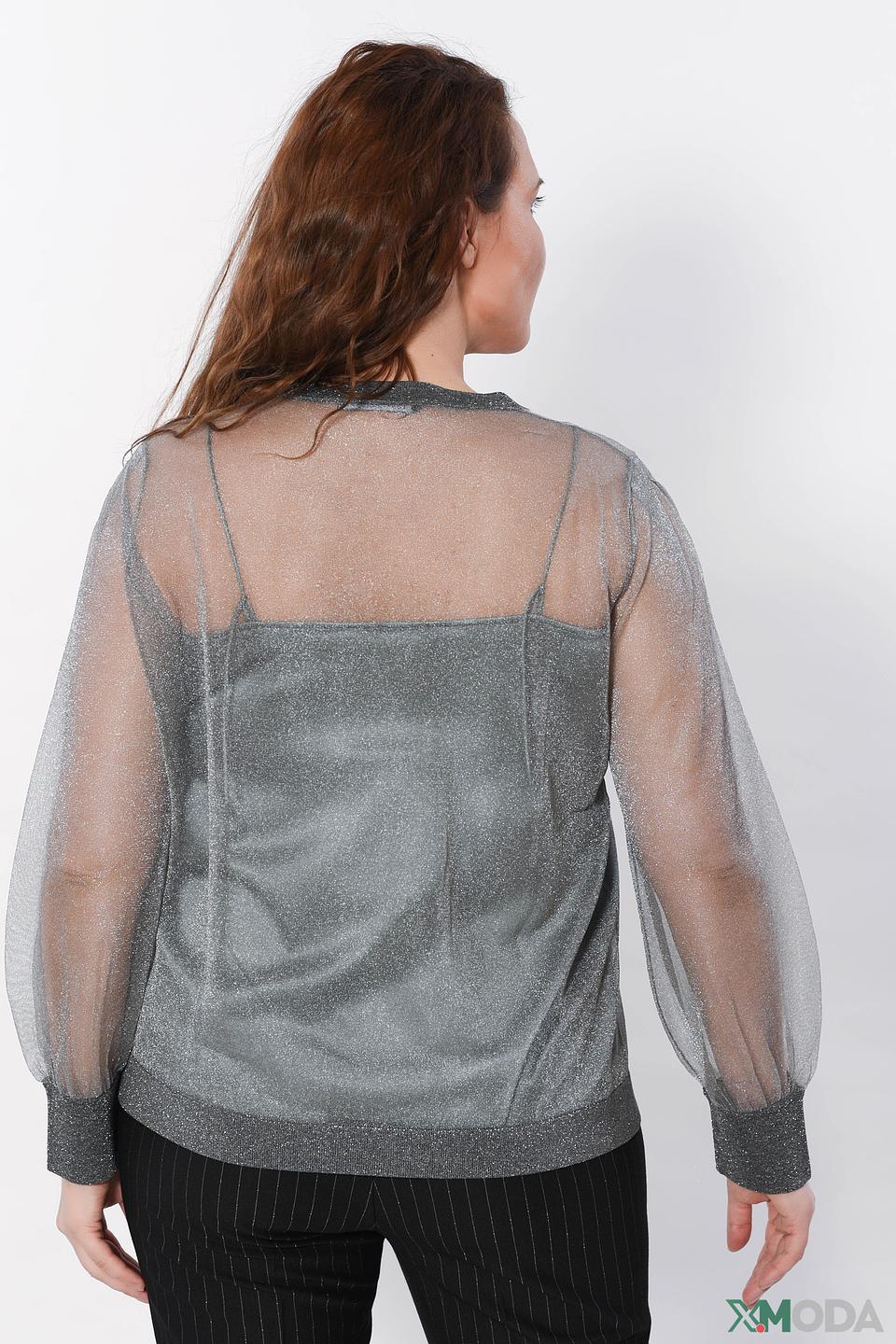 Пуловер Luisa Cerano с пайетками серый