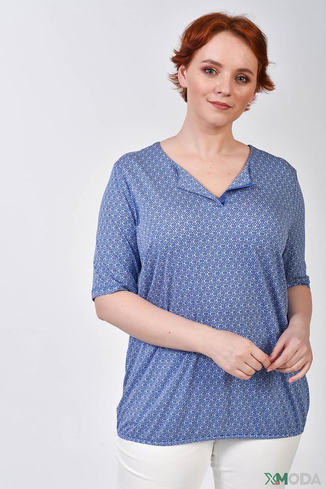 Блуза Gerry Weber синяя с геометрическим принтом