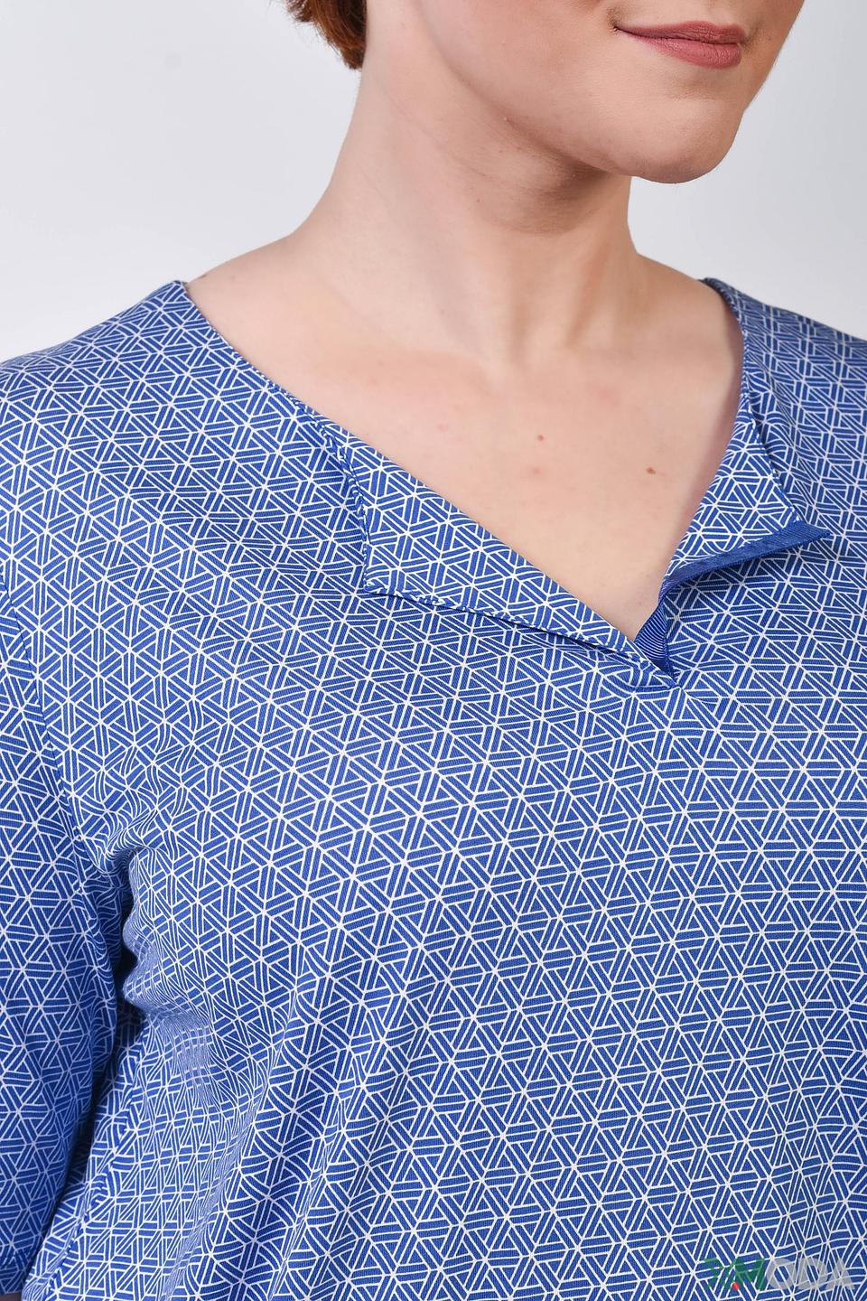 Блуза Gerry Weber синяя с геометрическим принтом