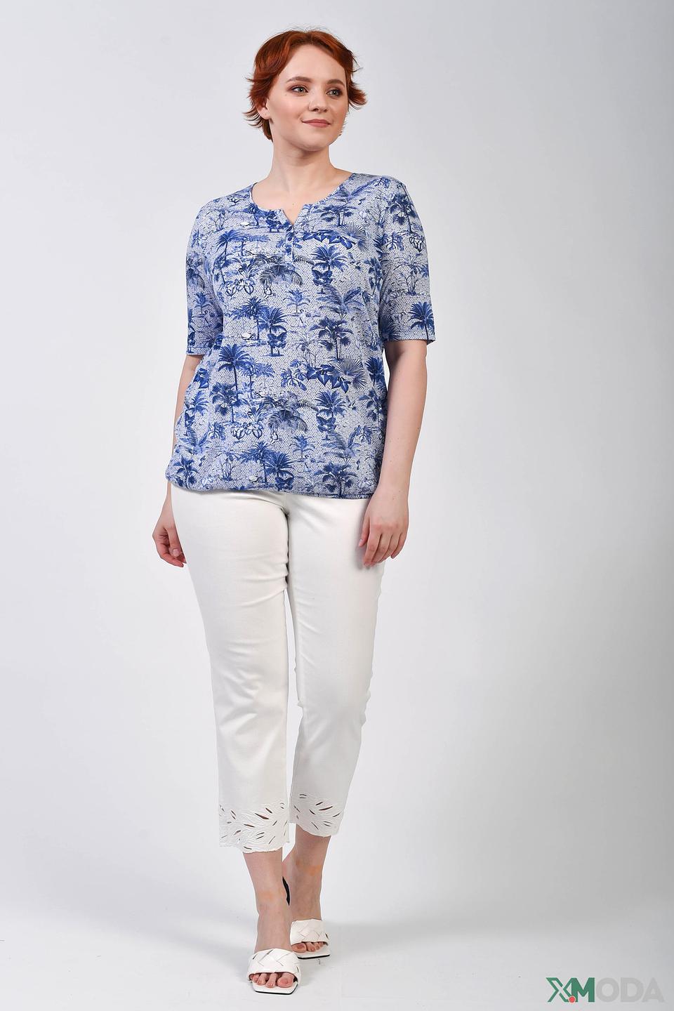 Блуза Gerry Weber EDITION синяя с принтом