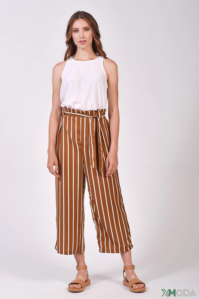 Брюки Alcott в полоску коричневые