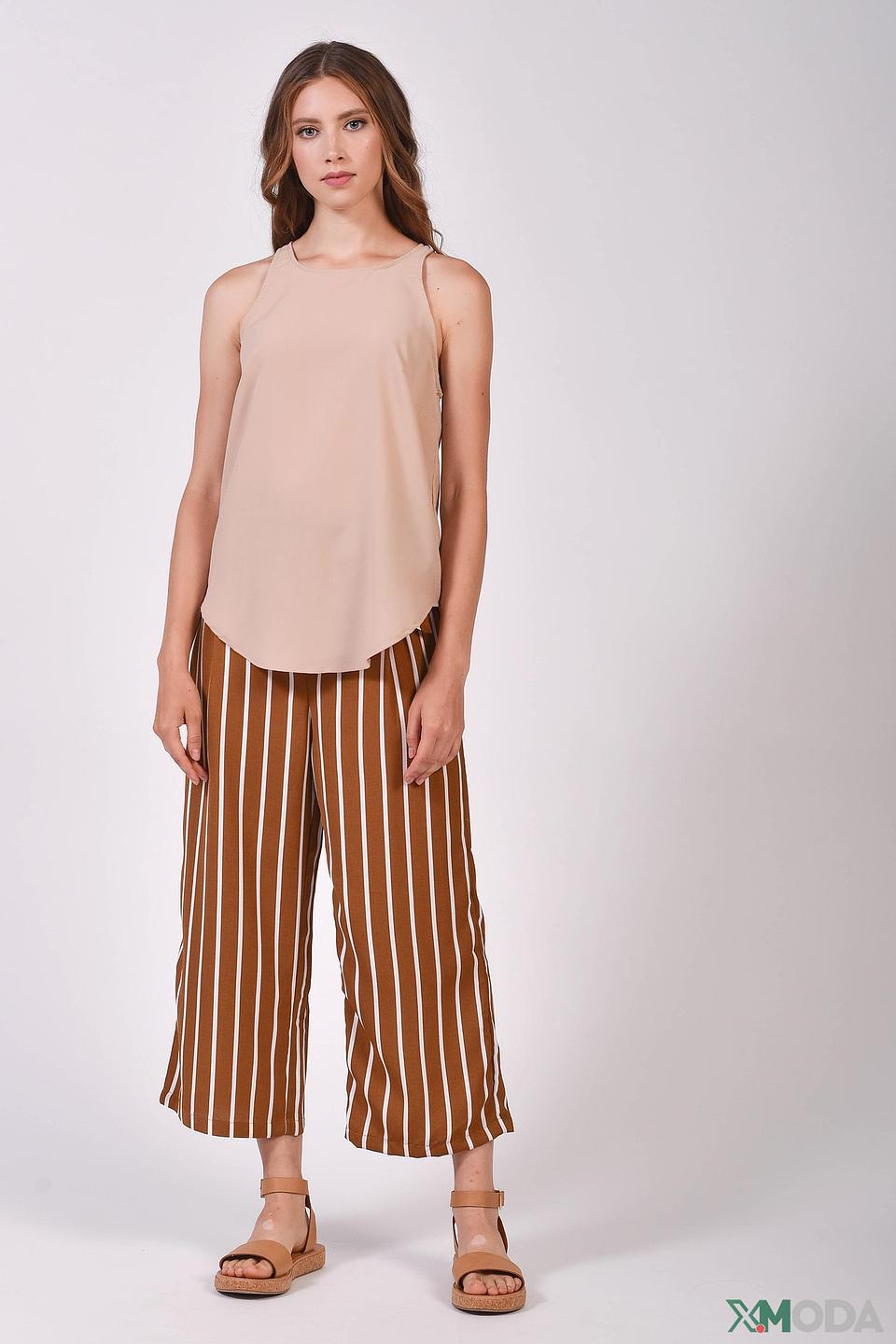 Брюки Alcott в полоску коричневые