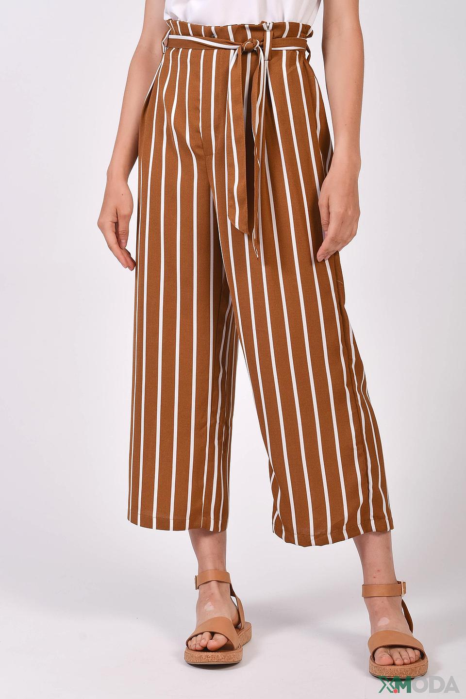 Брюки Alcott в полоску коричневые
