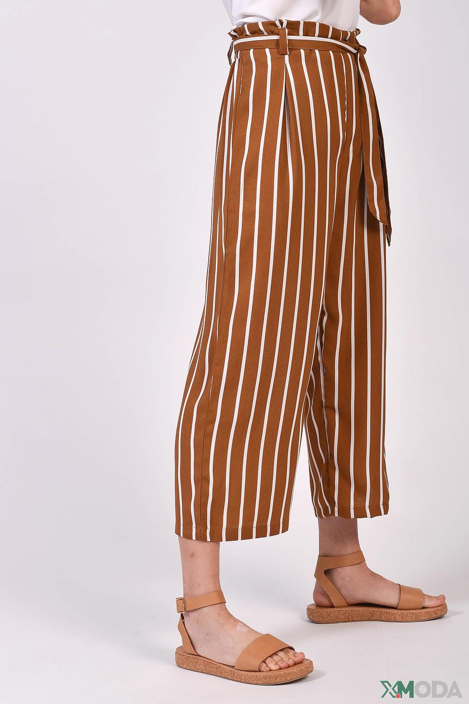 Брюки Alcott в полоску коричневые