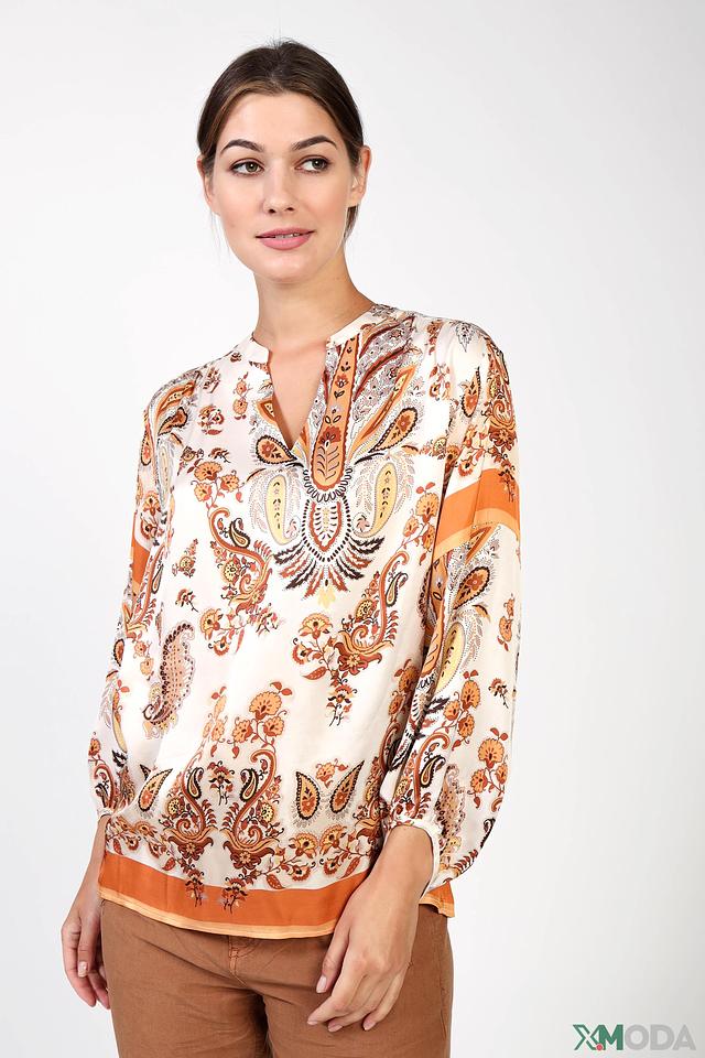 Блуза Oui с принтом пейсли бежевый