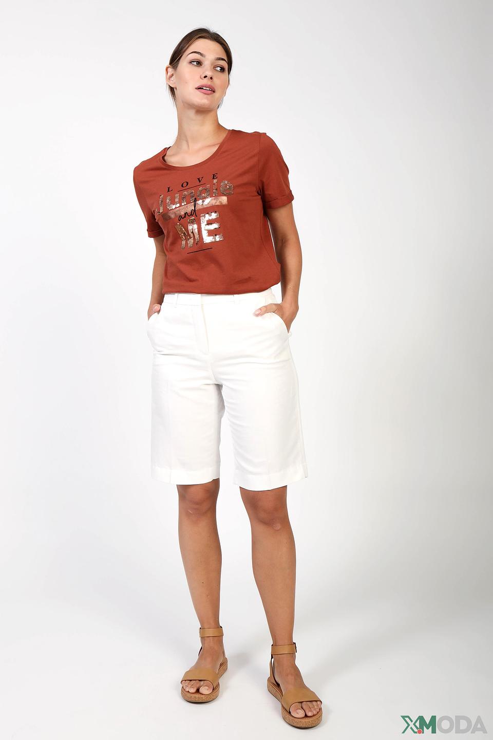 Футболка Via Appia с пайетками терракотовая