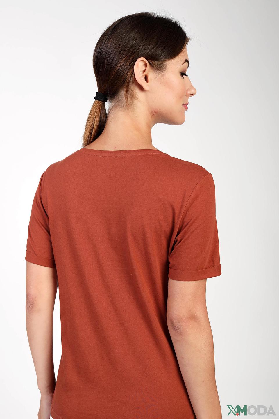 Футболка Via Appia с пайетками терракотовая