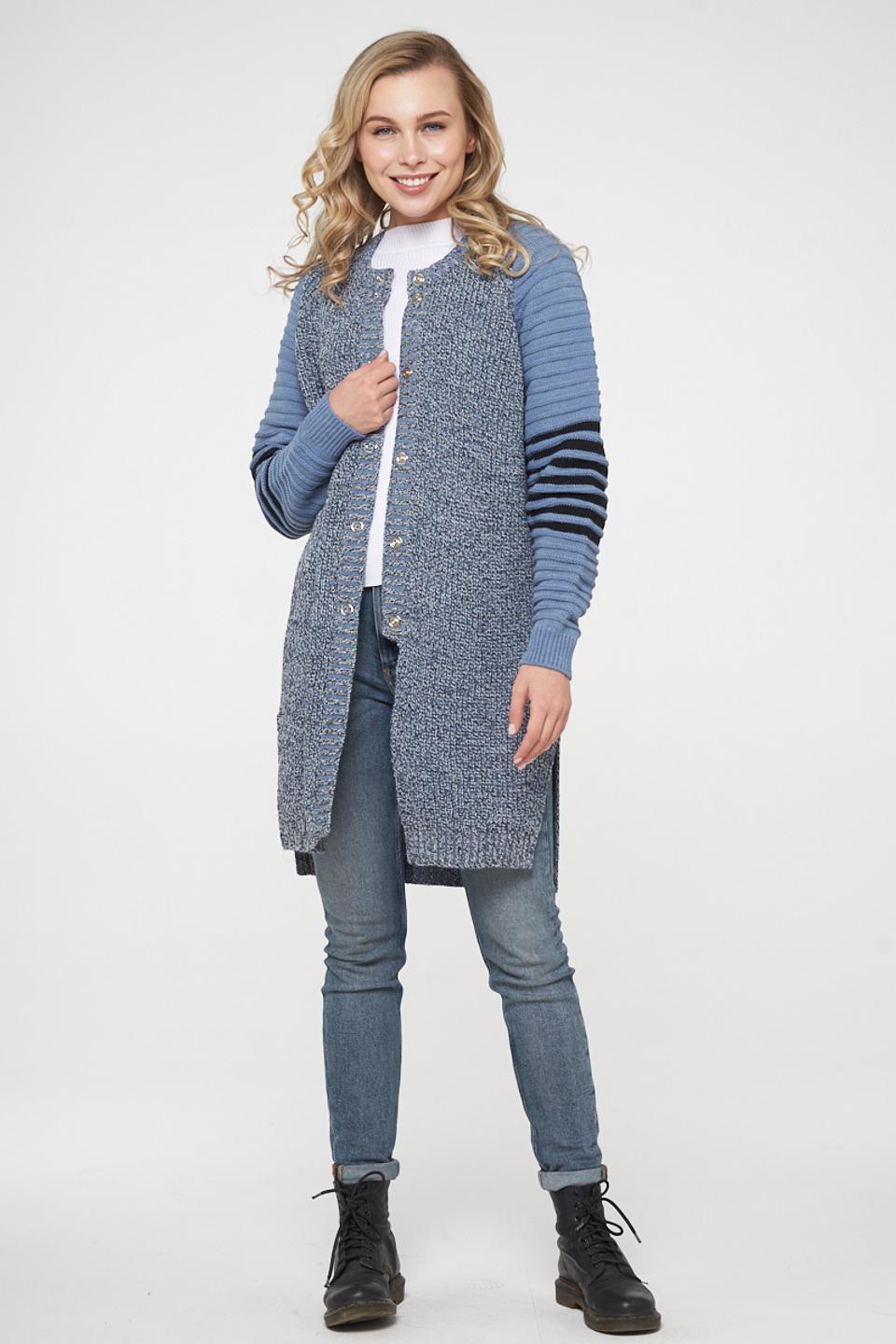 Кардиган VAY деним с полосками