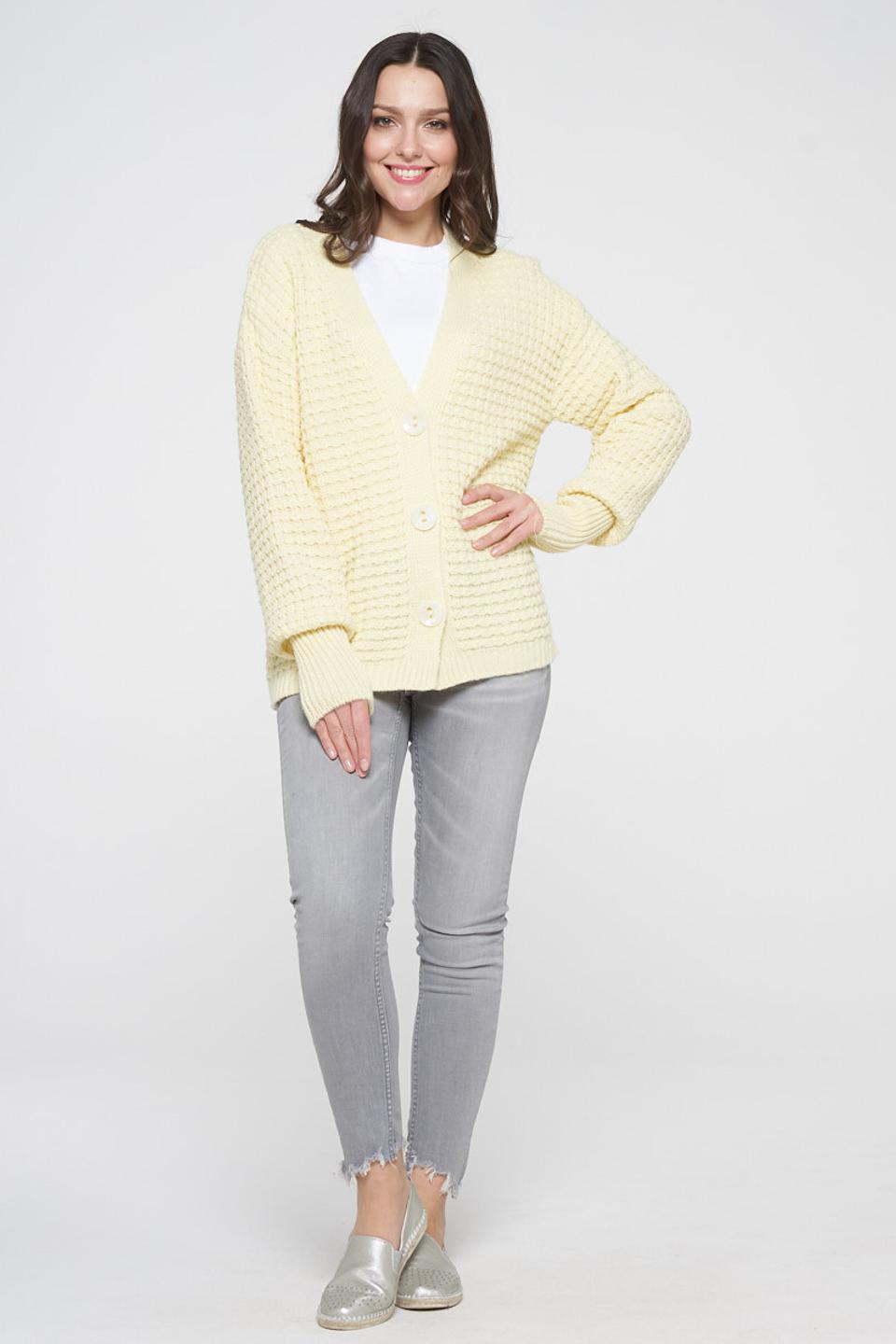 Кардиган VAY с косами шампань