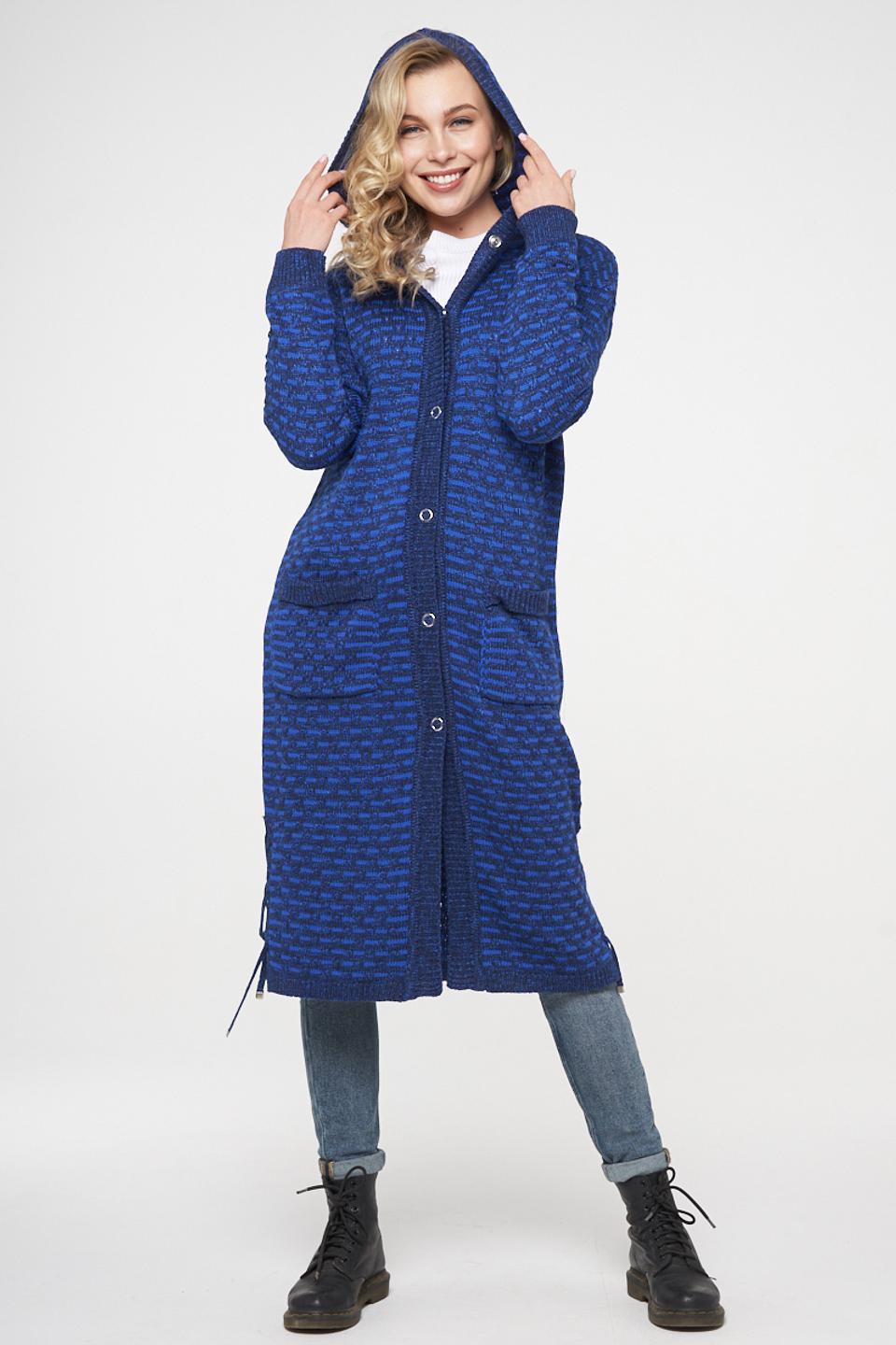 Кардиган VAY с капюшоном синий