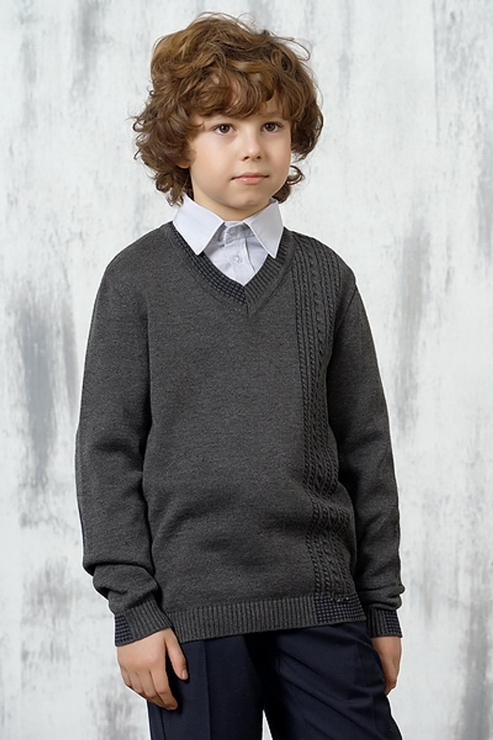 Джемпер VAY серый с локтями