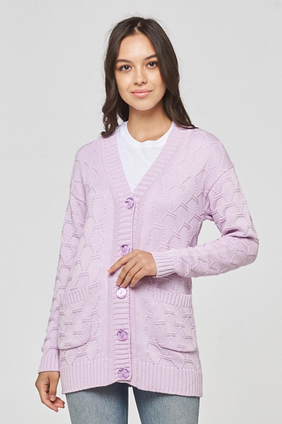 Кардиган BE YOU вязаный светло-лиловый