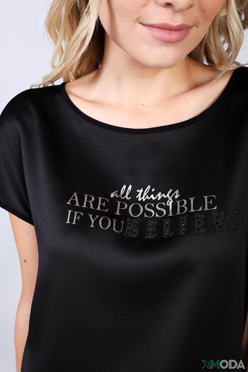 Блуза Monari с принтом чёрная