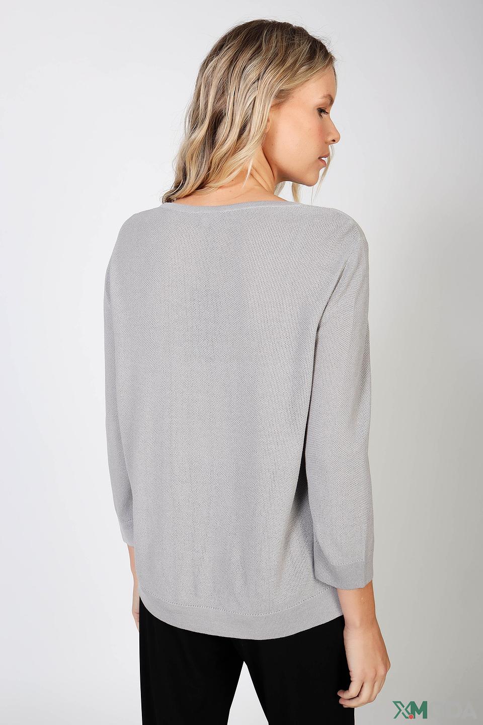 Пуловер Monari с кристаллами серый