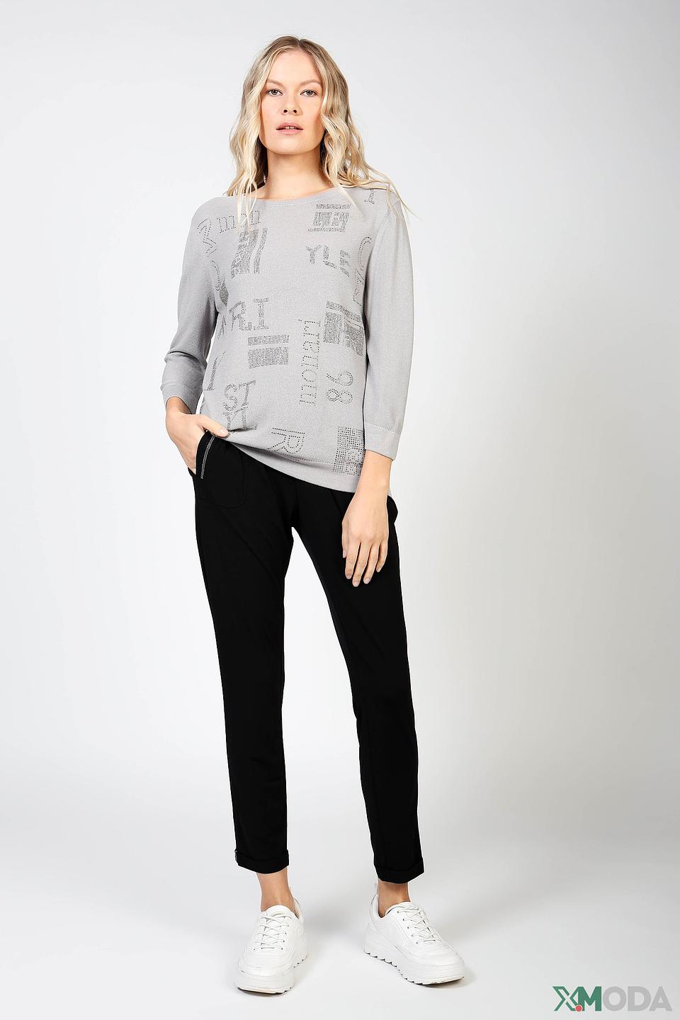 Пуловер Monari с кристаллами серый