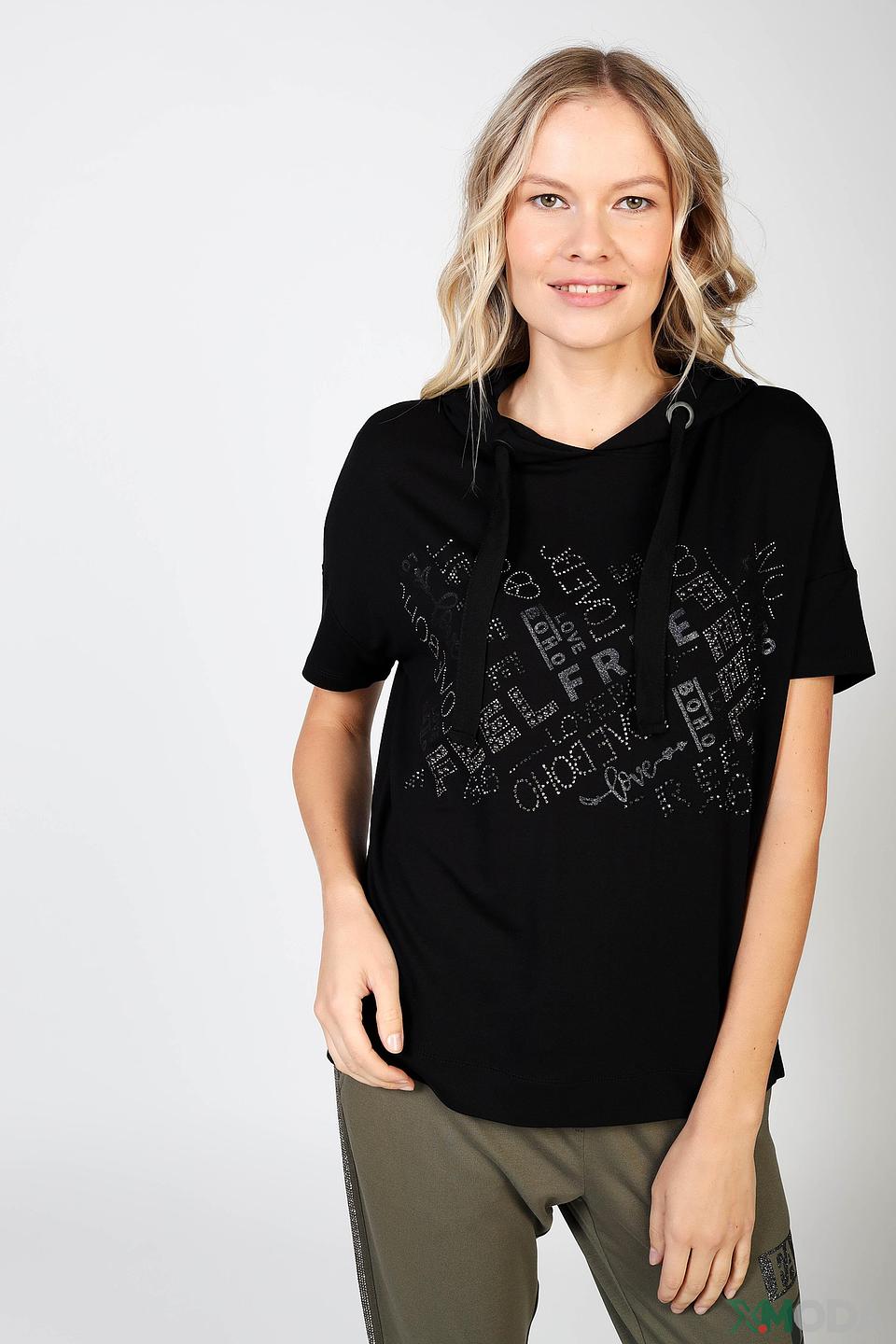 Футболка Monari с капюшоном чёрная