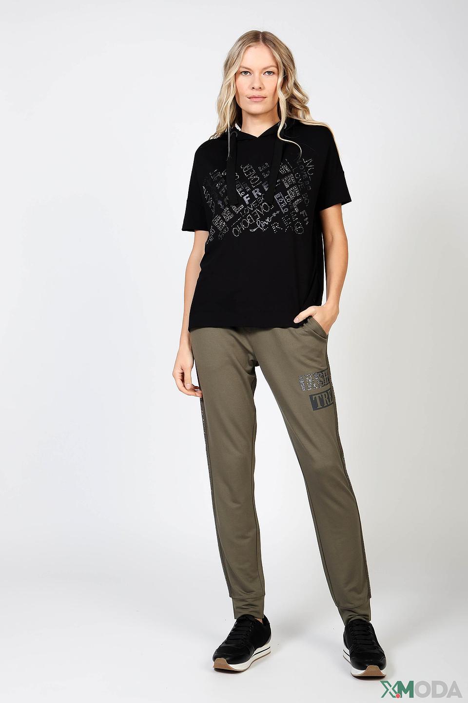 Футболка Monari с капюшоном чёрная