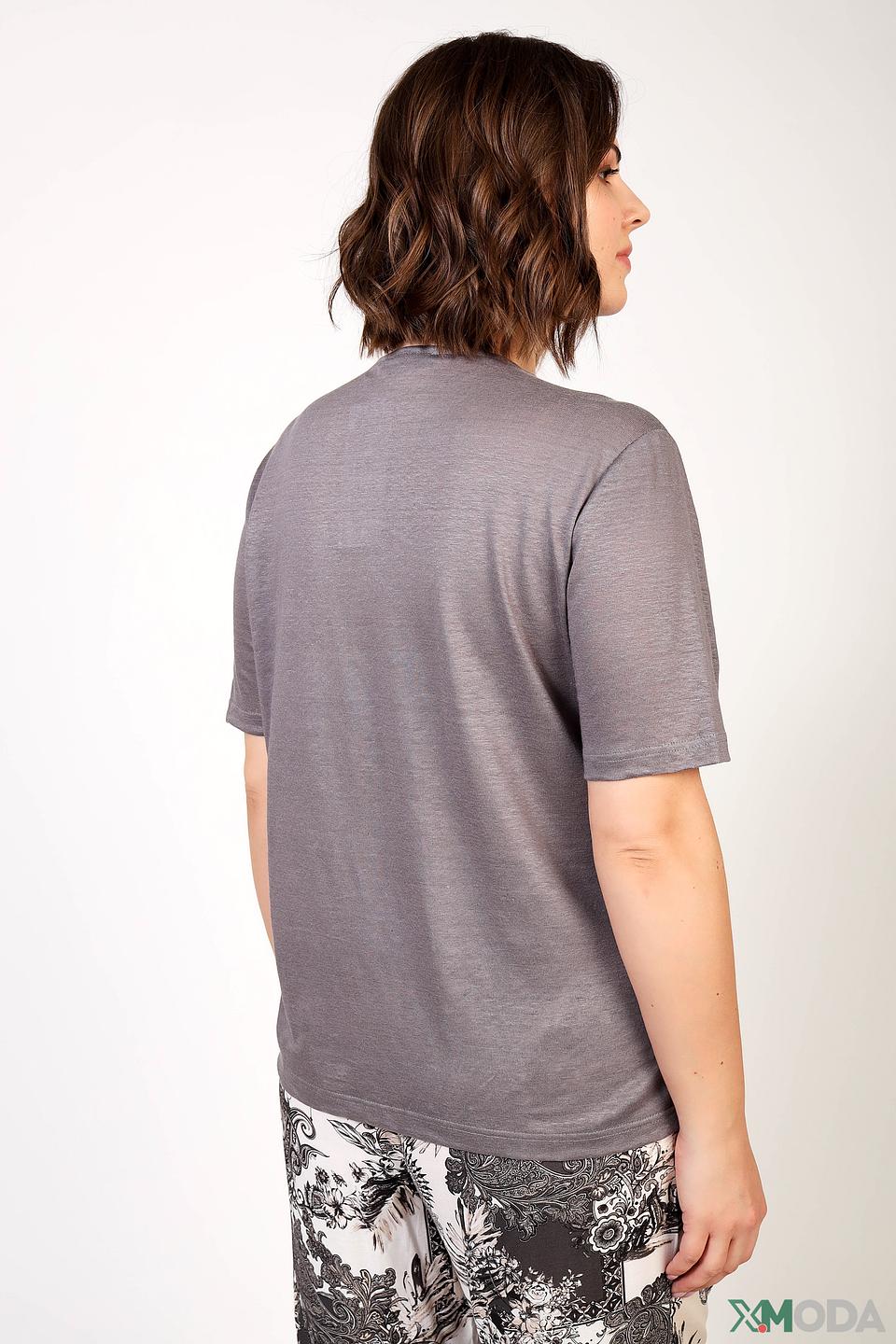 Футболка Frank Walder серая V-образный вырез