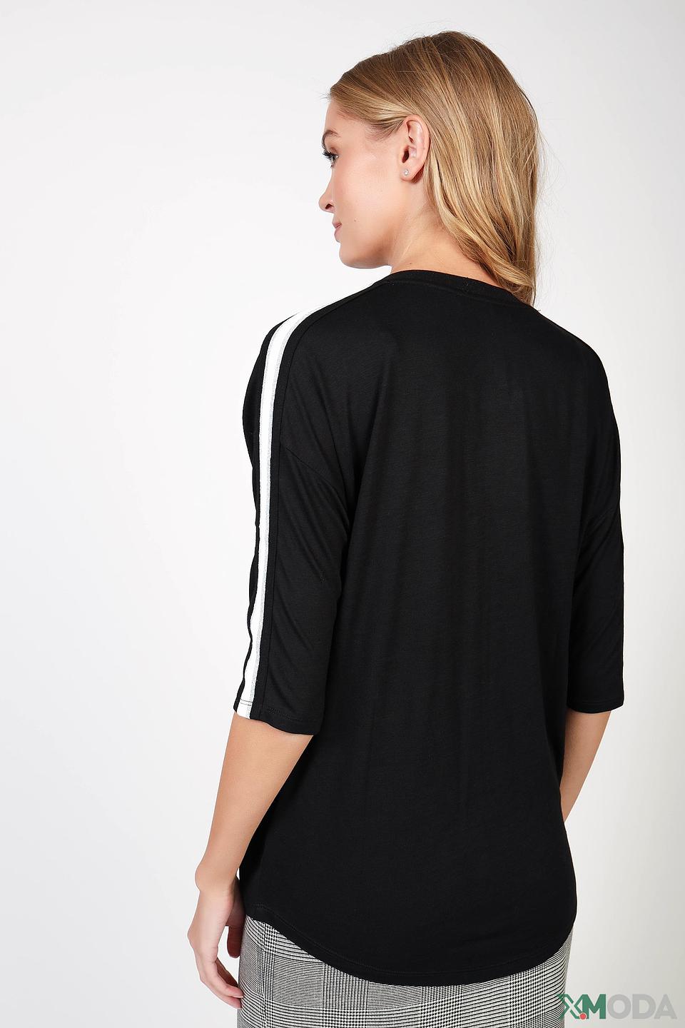 Блуза Oui с полосками чёрная