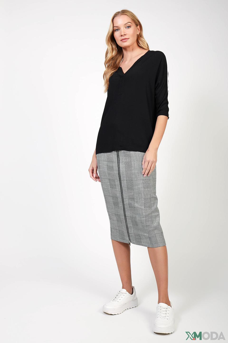 Блуза Oui с полосками чёрная