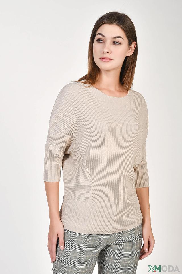 Пуловер Oui бежевый с рукавом 3/4