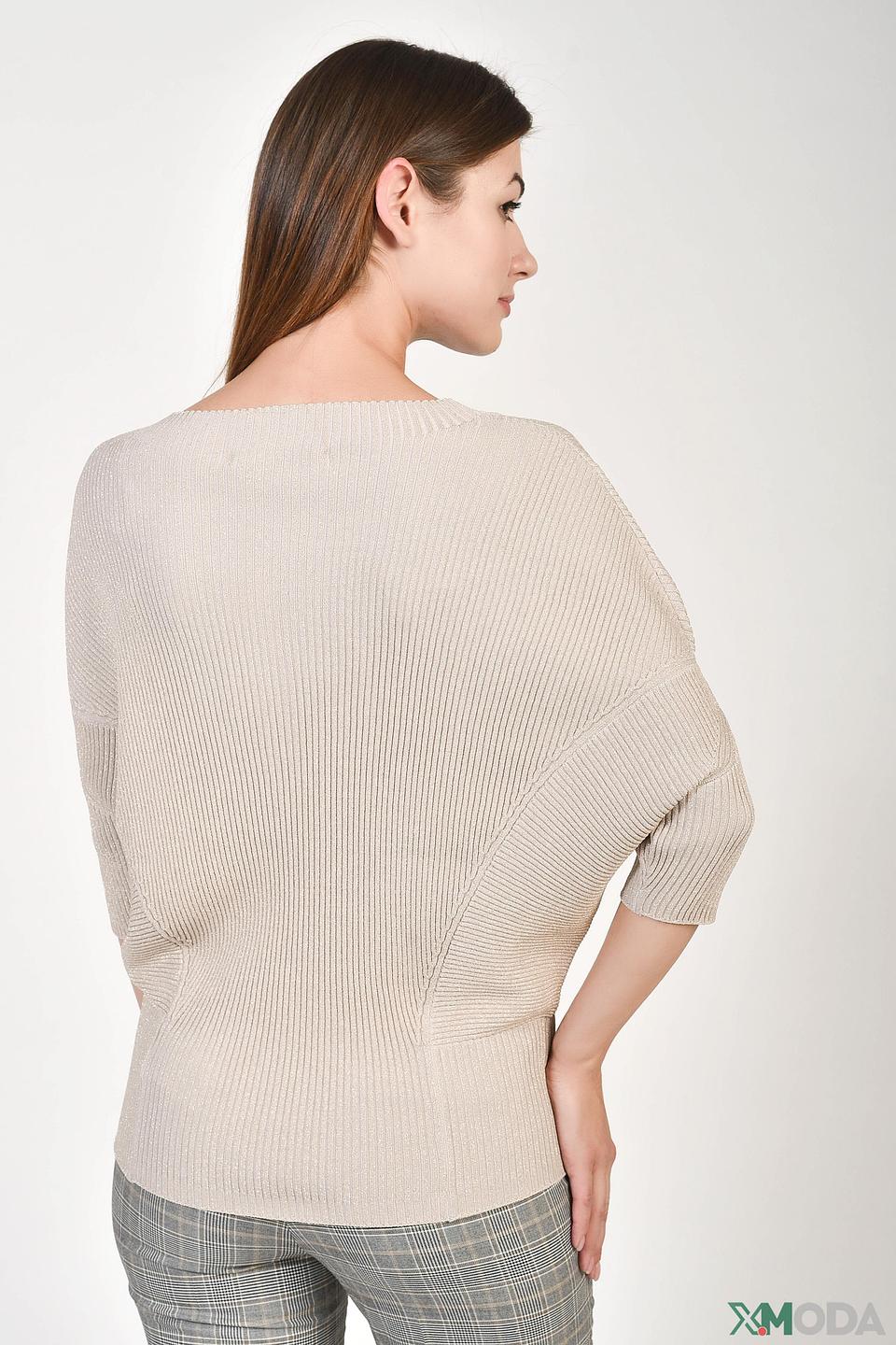 Пуловер Oui бежевый с рукавом 3/4