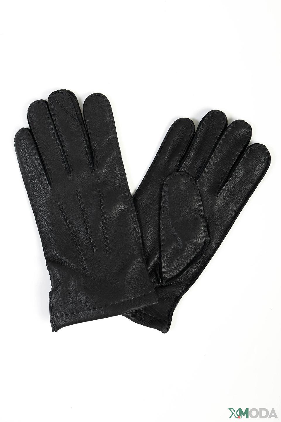 Перчатки кожаные Bugatti чёрные