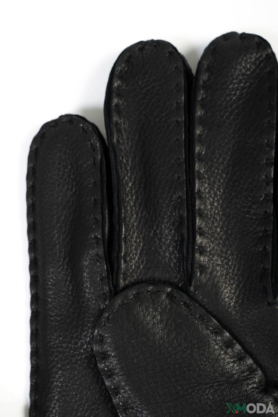 Перчатки кожаные Bugatti чёрные