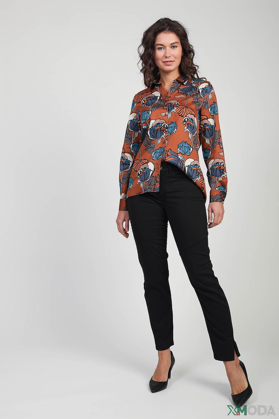 Джинсы Oui с декоративной шлевкой чёрные