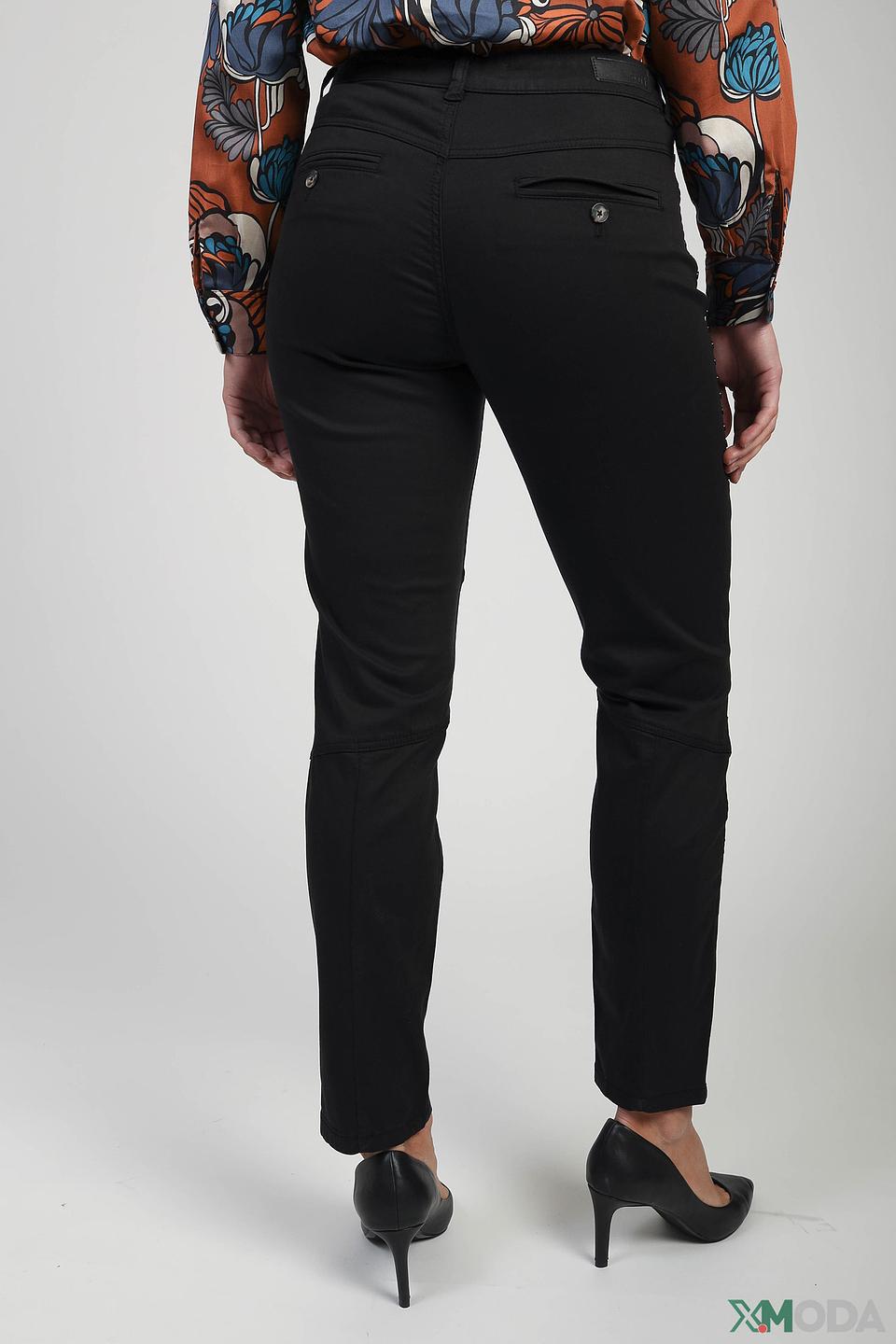 Джинсы Oui с декоративной шлевкой чёрные