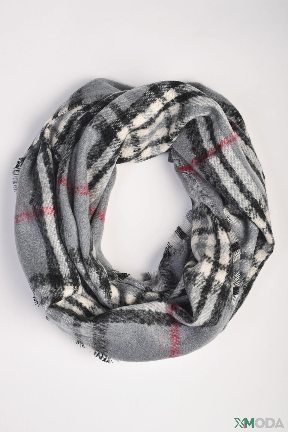 Шарф Fraas в клетку серый