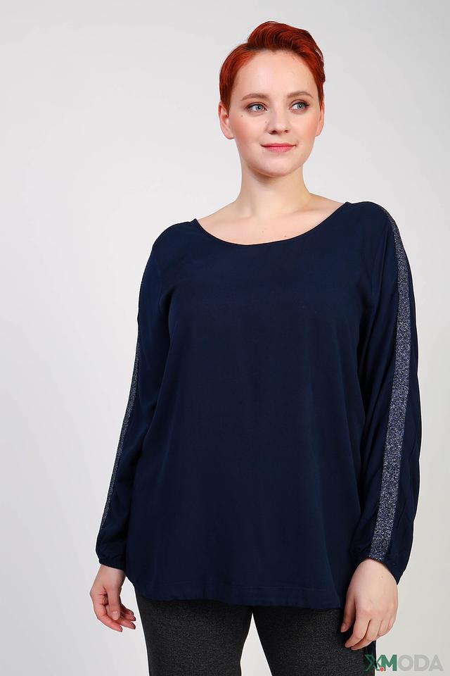 Блуза Frapp с блестками темно-синяя
