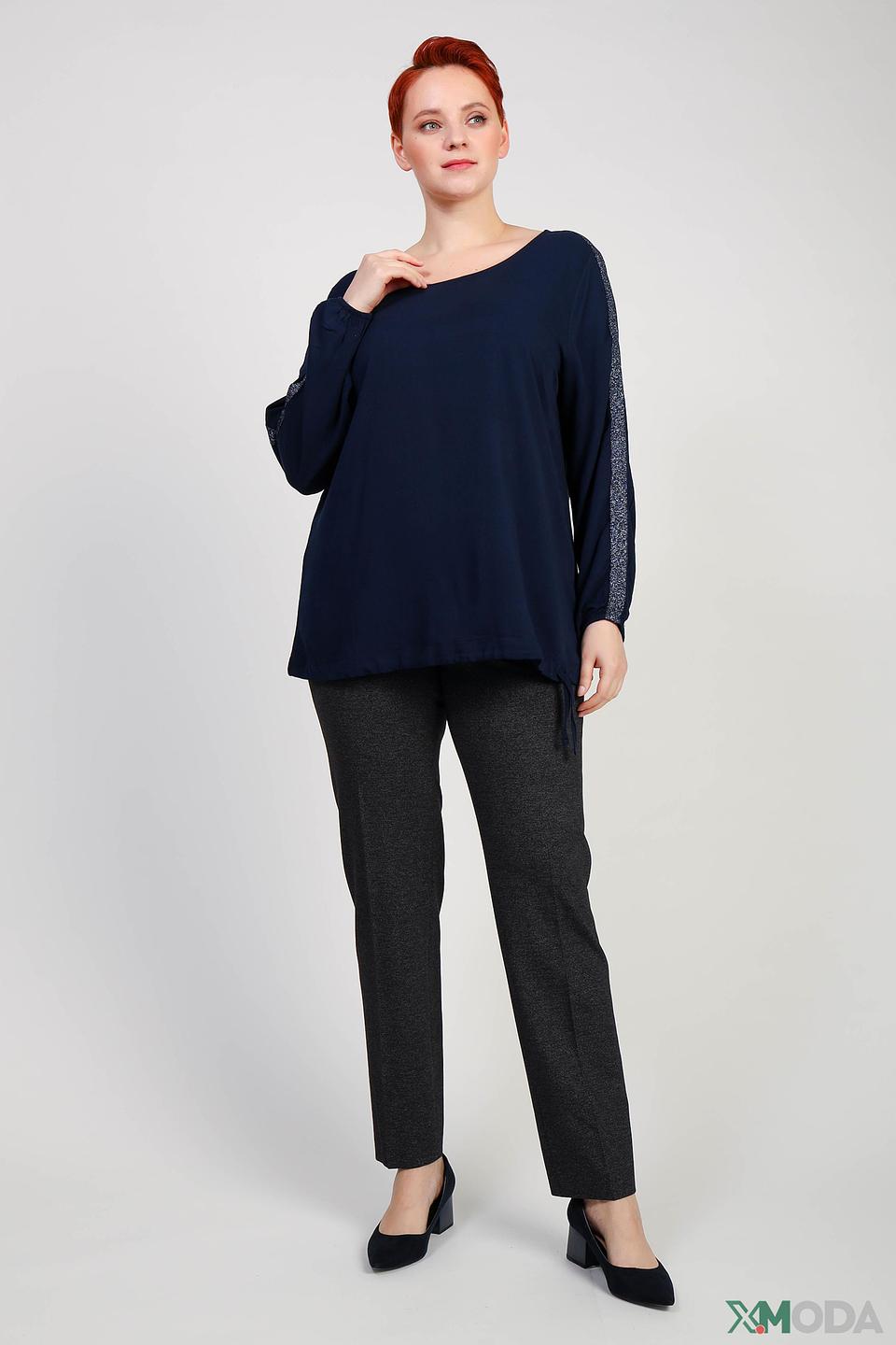 Блуза Frapp с блестками темно-синяя