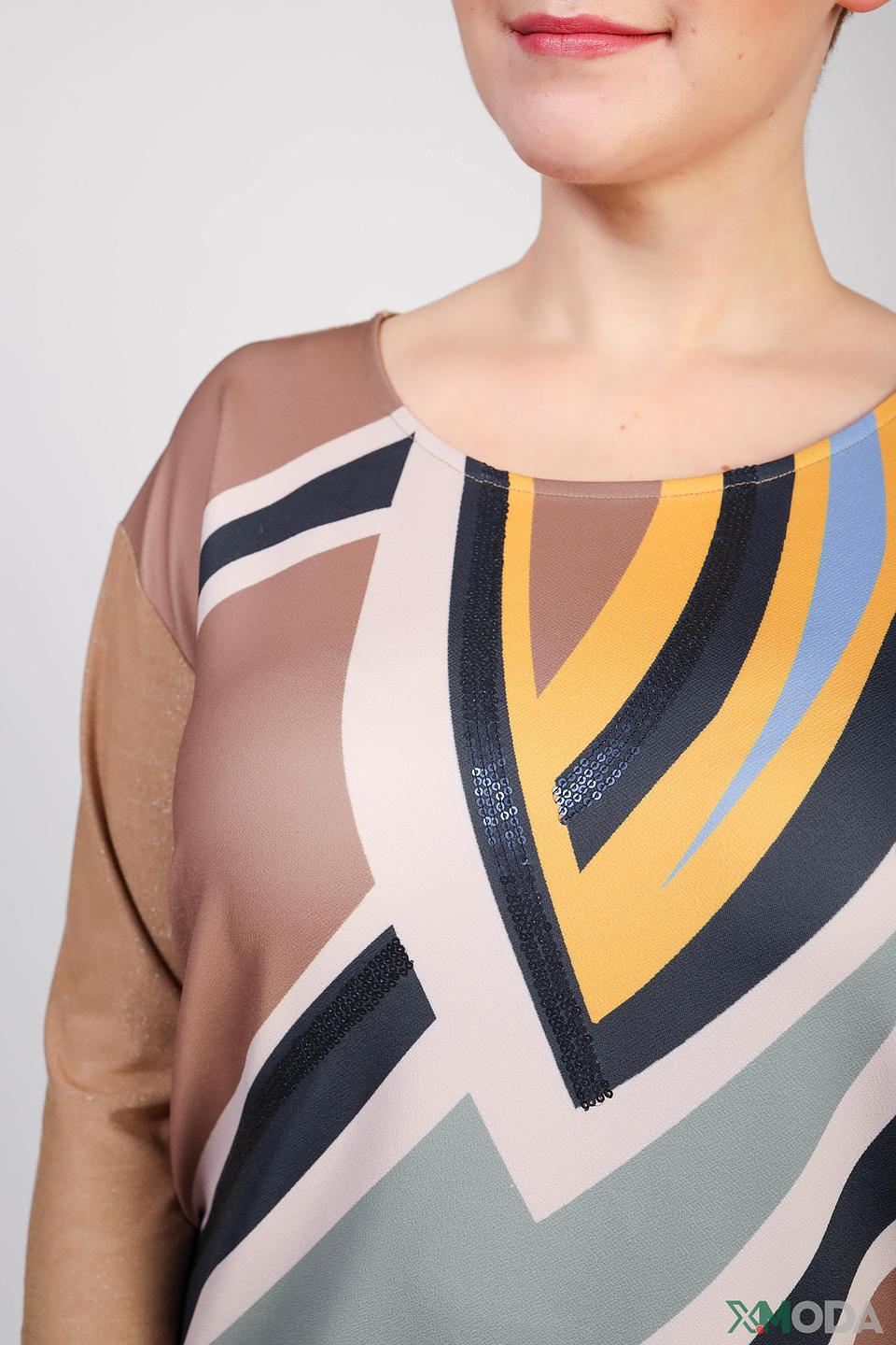 Футболка Barbara Lebek с принтом бежевый