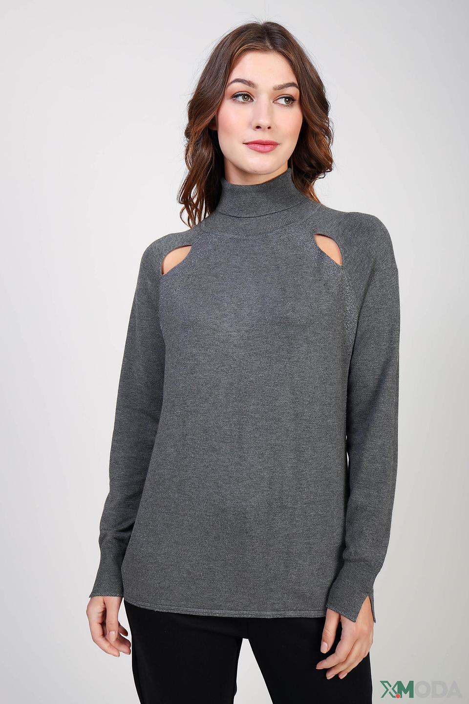 Водолазка Gaudi Jeans серая с вырезами