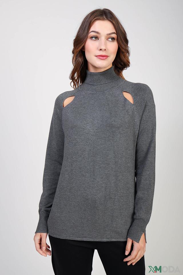 Водолазка Gaudi Jeans серая с вырезами