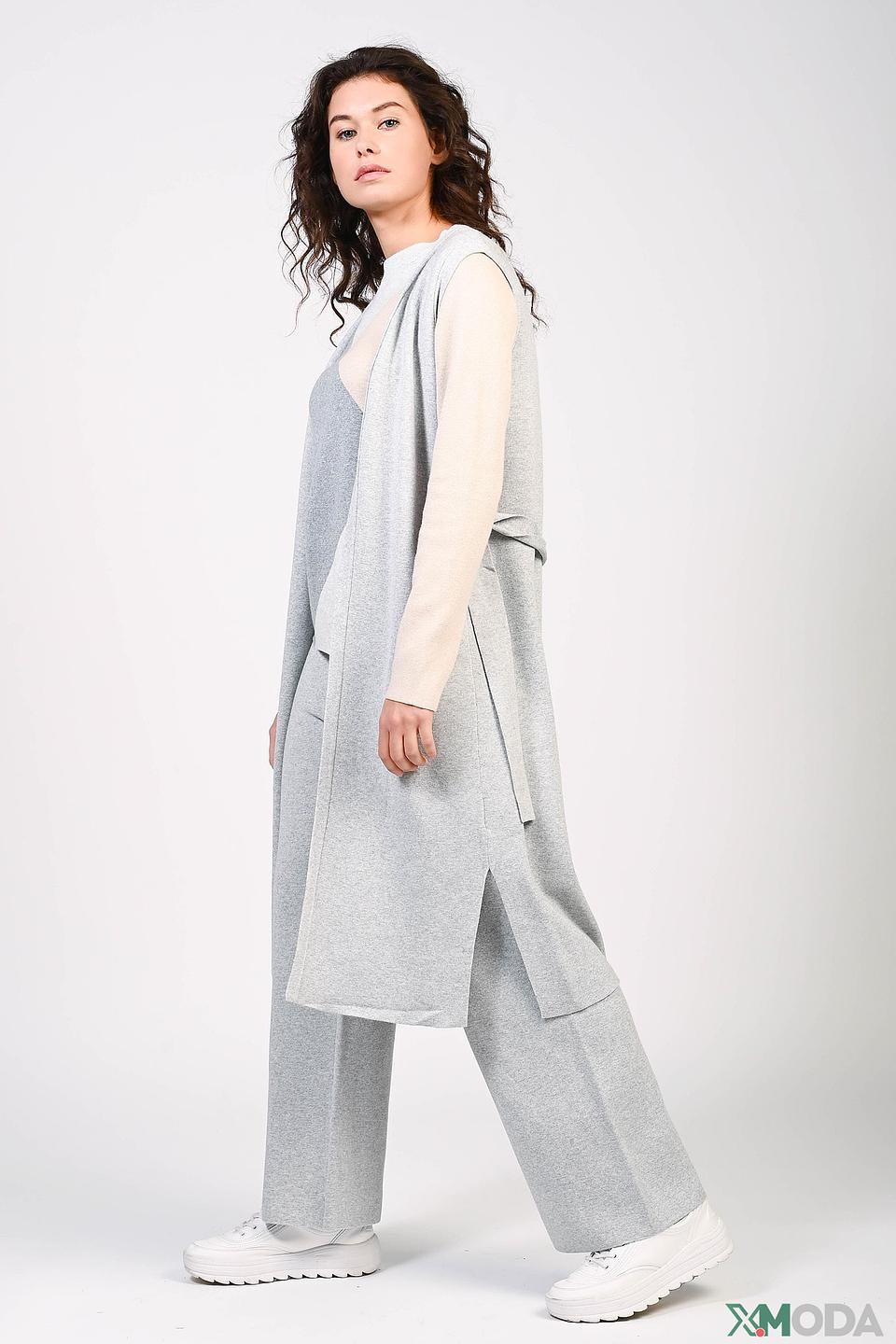 Жилет Oui серый с поясом