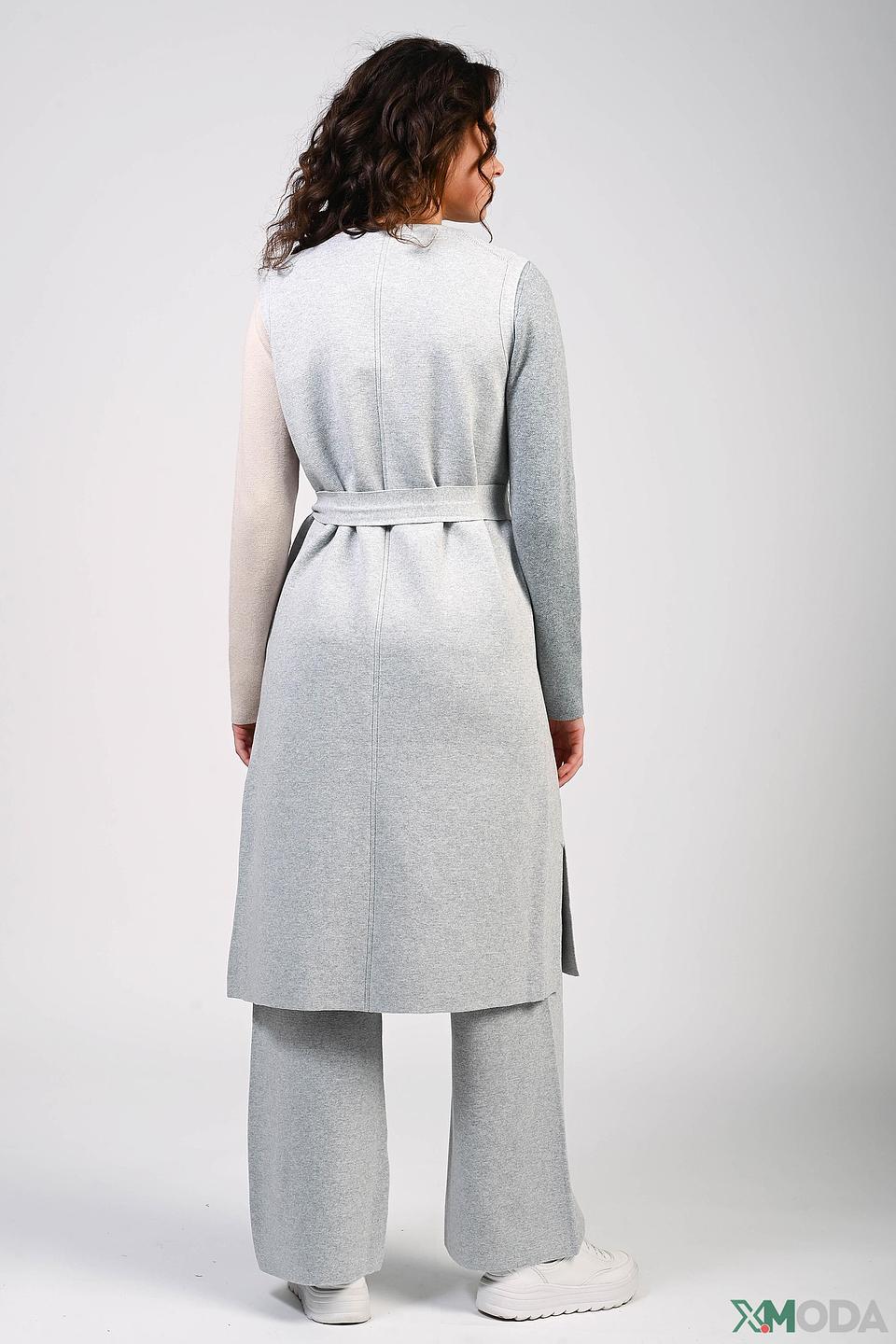 Жилет Oui серый с поясом