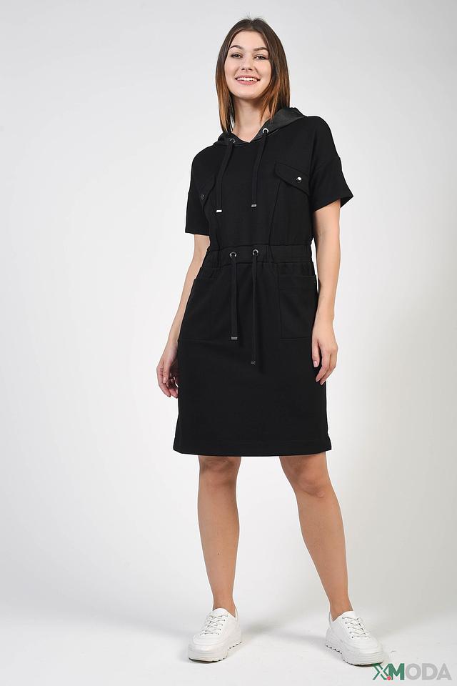 Платье Monari чёрное с капюшоном