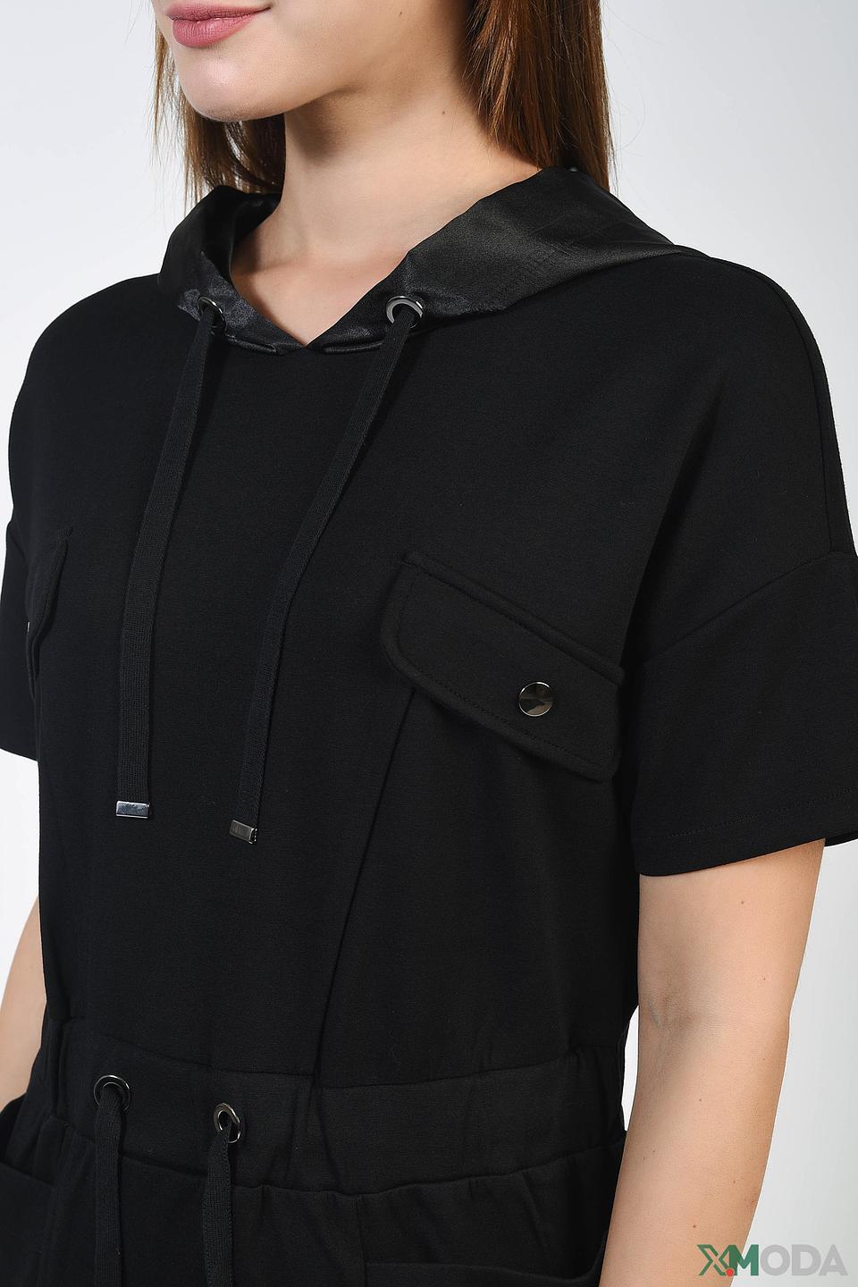 Платье Monari чёрное с капюшоном