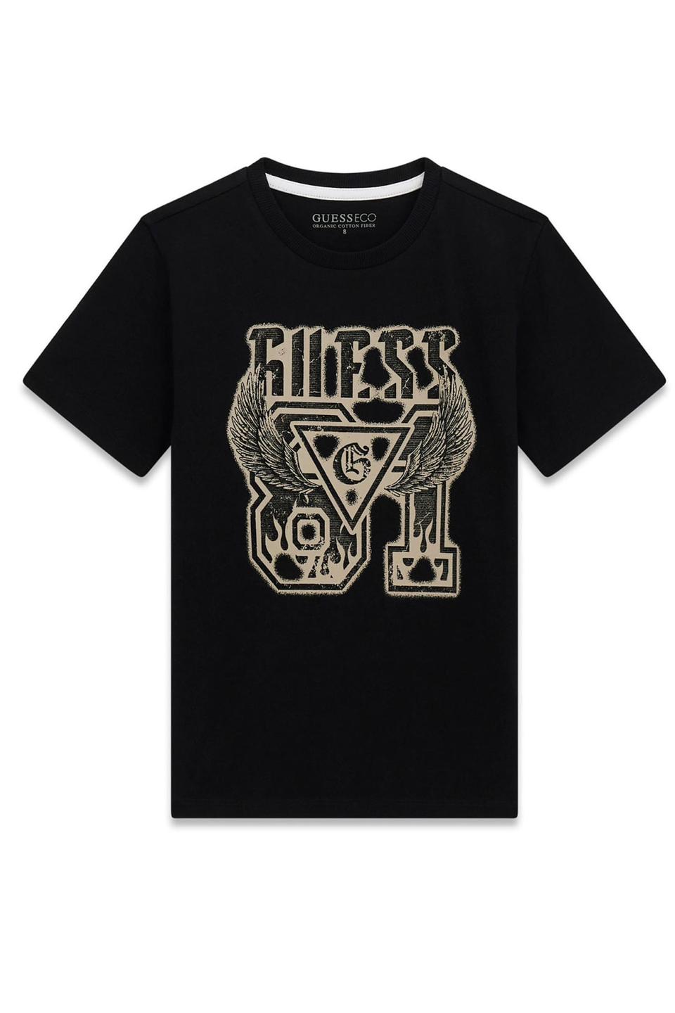 Чёрная футболка Guess с графическим принтом