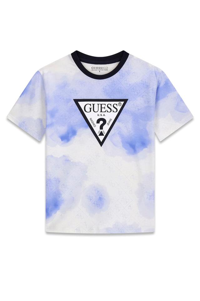 Белая футболка Guess с абстрактным принтом