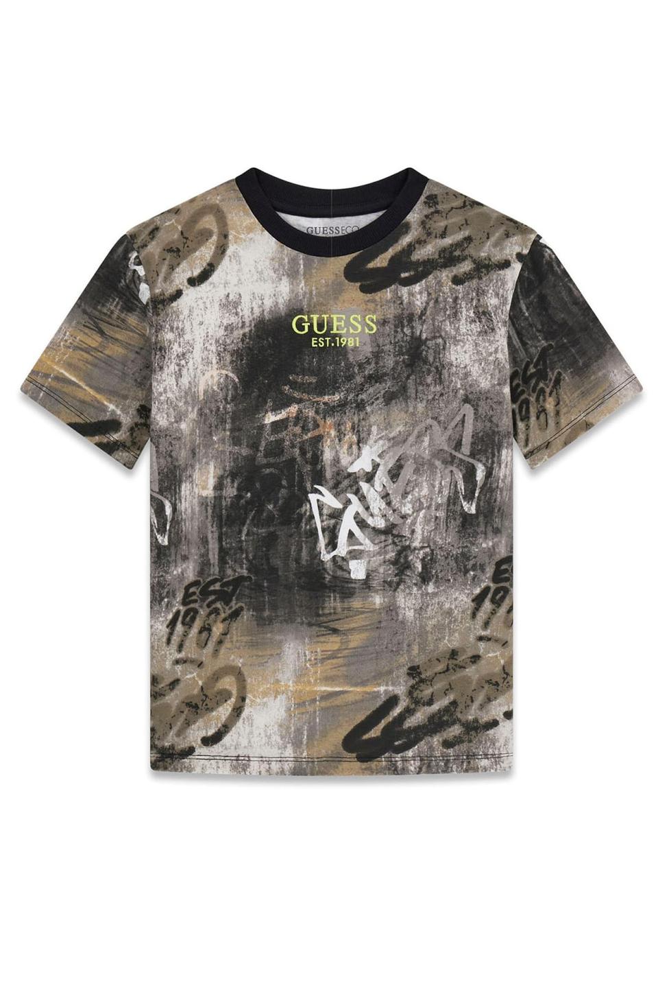 Разноцветная футболка Guess с принтом граффити