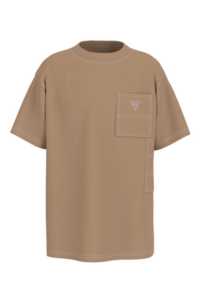 Песочная футболка Guess с нагрудным карманом
