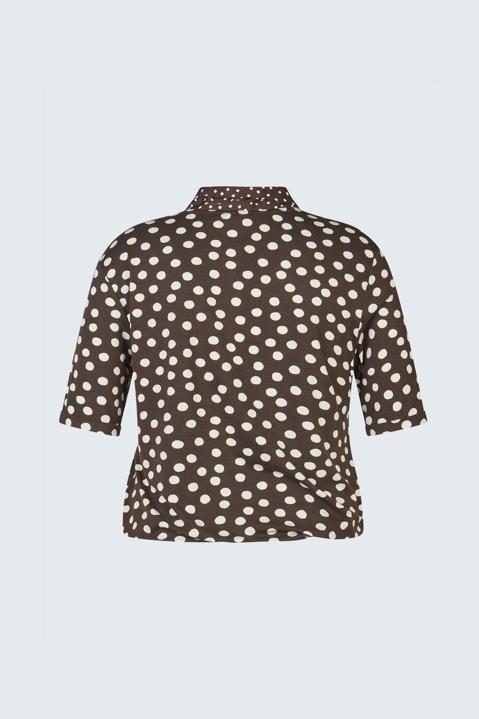 Коричневая футболка в горох с бантом Rabe collection