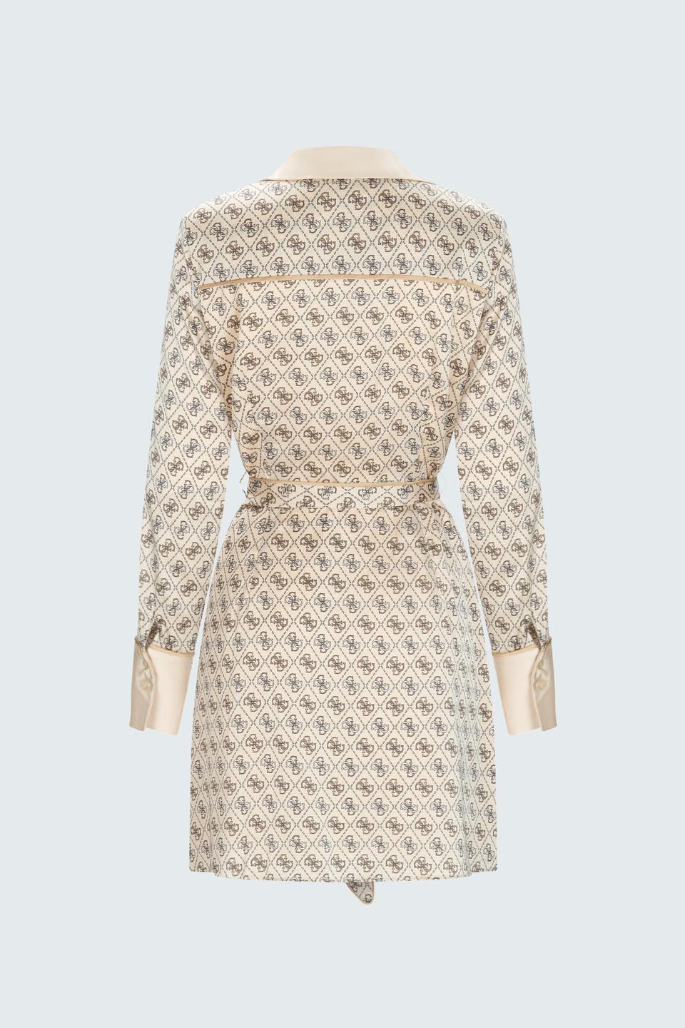 Бежевое платье-рубашка с монограммой Guess